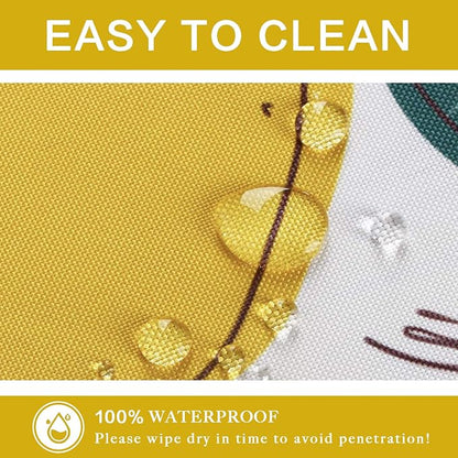 UMINEUX 60" Outdoor Round Tablecloth with Umbrella Hole and Zipper | Spring/Summer Waterproof Round Patio Table Cover for Picnic/BBQ/Garden, Lemon