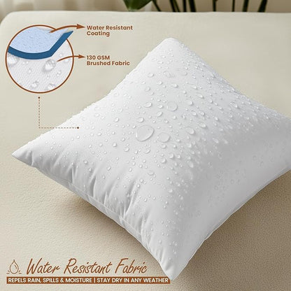 Utopia Bedding 20x20 Outdoor Pillows, Water Resistant Throw Pillows, 4-Pack | Outdoor Throw Pillows, Water Repellent, Decorative Pillow for Patio Furniture & Porches, Plush & Supportive, Pack of 4, White