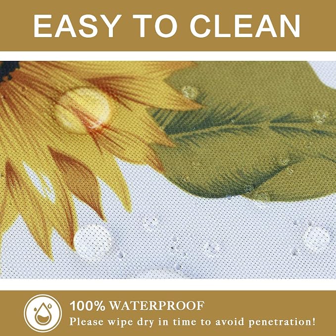 UMINEUX 60" Outdoor Round Tablecloth with Umbrella Hole and Zipper | Spring/Summer Waterproof Round Patio Table Cover for Picnic/BBQ/Garden, Sunflower