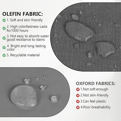 72 x 21 x 4 Inch Olefin Chaise Lounge Cushions, Lounge Chair Cushions with Headrest for Outdoor Furniture - Weather and Fade Resistant Patio Replacement Furniture Lounge Chair Cushion Set of 4