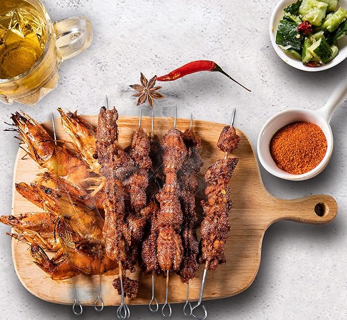 14 Inch Long Square kebab skewers,BBQ Stainless Steel Skewers,12 Pack (BBQ Skewers Square 14inch-12p)