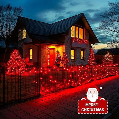 JMEXSUSS 150 LED Red Christmas Lights Indoor Outdoor Waterproof, Connectable 59 Ft Red String Lights Plug in, 8 Modes Twinkle Fairy Light for Bedroom Patio Party Tree Holiday Decor