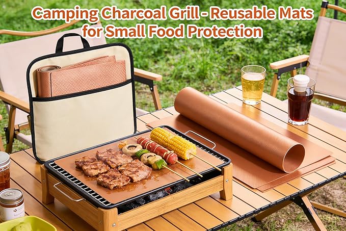 3-Pack Heavy Duty Non-Stick Grill Mats - Reusable BBQ Sheets for Gas, Charcoal & Electric Grills