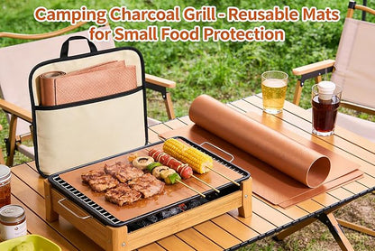 3-Pack Heavy Duty Non-Stick Grill Mats - Reusable BBQ Sheets for Gas, Charcoal & Electric Grills