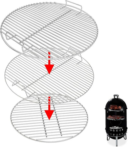 Uniflasy 7432 Upper Cooking Grate 85042 Lower Grate 63013 Charcoal Grates for Weber Charcoal Grill 18/18.5 Inch Smokey Mountain Cooker,Grate 3 Pack