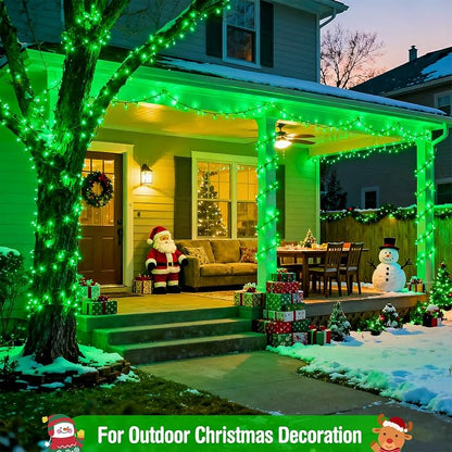 JMEXSUSS 400 LED Green Halloween Lights Outdoor with 8 Modes | 132ft Halloween String Lights Plug in with Remote, Indoor Green Christmas Lights for Tree House Xmas Halloween Decorations
