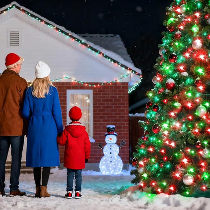 Christmas String Lights Outdoor 240FT 750 LED Red & Green | Dimmable, 12 Light Styles, Memory Timer, Waterproof, 29V Safe Low Voltage, Diamond-Faceted LED, Energy Efficiency