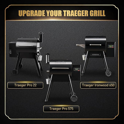 QuliMetal Foldable Front Shelf for Traeger Pro 22, Pro 575 and Ironwood 650, 24.65" Grill Front Table, BBQ Prep Shelf Accessory, Quality Steel Front Shelf