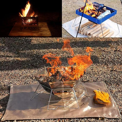 40" Fire Pit Mat Thickened Fireproof Wood Stove Under Grill Mat with Solo Stove for Wooden Deck BBQ Lawn Protection