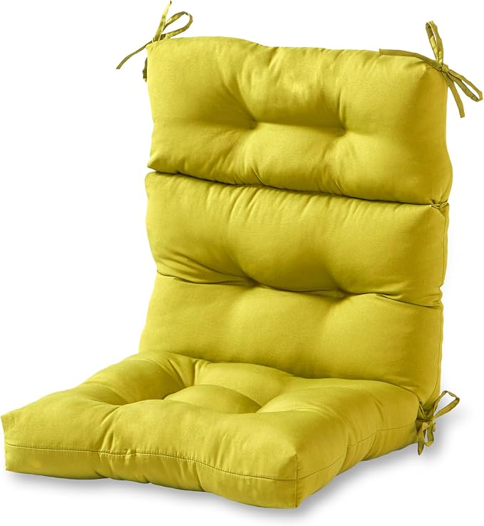 Greendale Home Fashions Outdoor 44 x 22-inch High Back Chair Cushion, Set of 1, Lime