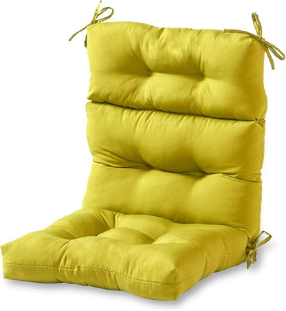 Greendale Home Fashions Outdoor 44 x 22-inch High Back Chair Cushion, Set of 1, Lime