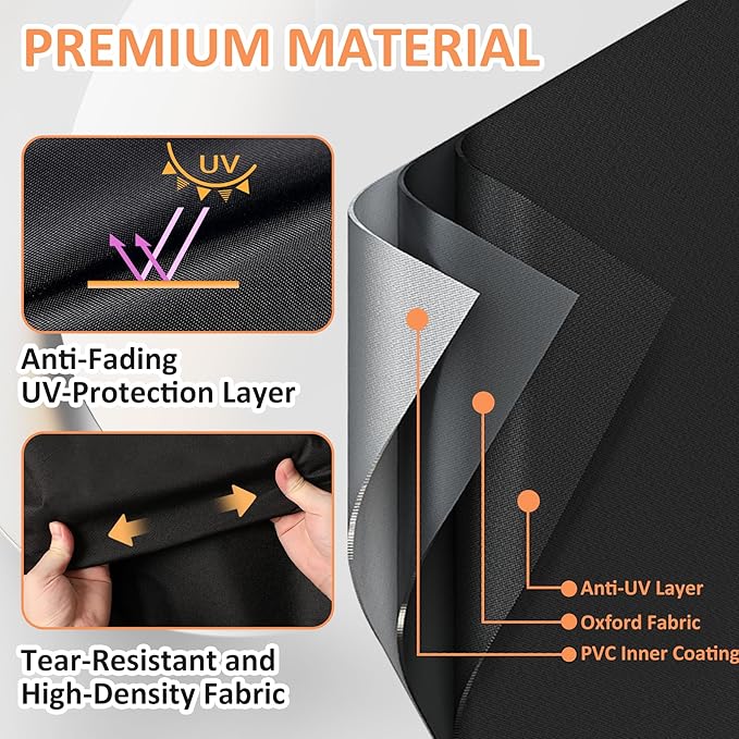 Grill Cover for Deck Boss 590 & RT-590 Wood Pellet Grill, Heavy Duty Waterproof UV Resistant Offset Smoker Cover for Rec Tec RT-590 Grill, Outdoor BBQ Cover