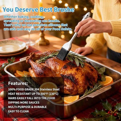 T-Raputa Turkey Baster Set – Includes Baster for Cooking, Barbecue Basting Brush,2 Meat Shredder Claws 2 Flavor Injector with Cleaning Brush– for Home Baking Kitchen Tool,Ideal Holiday Gift Great