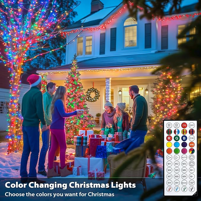 JMEXSUSS 800 LED Color Changing Halloween Lights, RGB Christmas Lights | 173ft, Smart, Remote & APP Control, Waterproof Christmas String Lights for Outdoor Xmas Tree Party House Halloween Decoration
