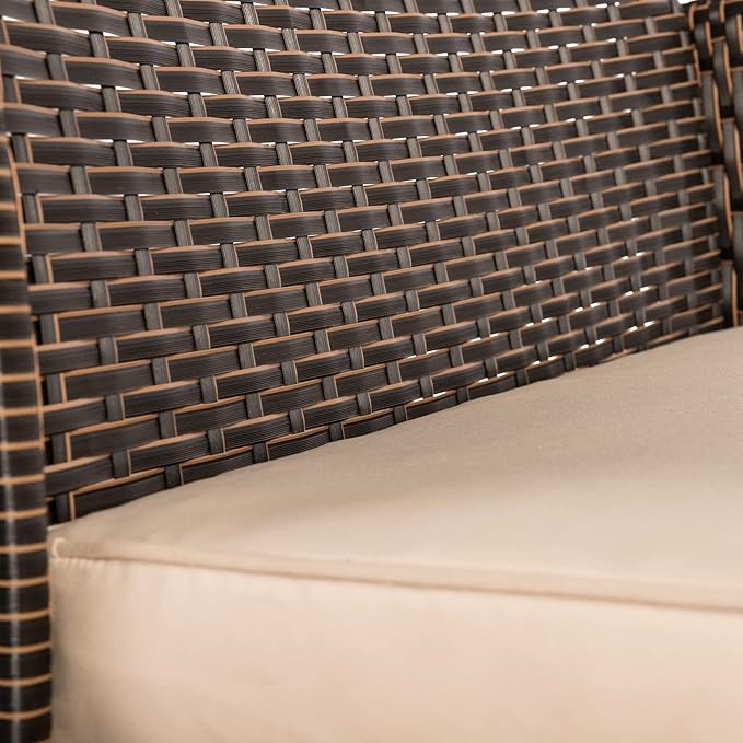 Patio Sense Bondi Wicker Outdoor Armchair Lounge Chair, Mocha