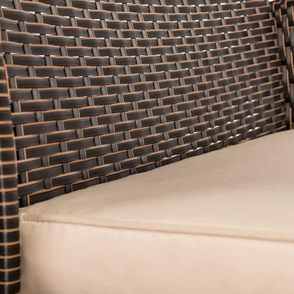 Patio Sense Bondi Wicker Outdoor Armchair Lounge Chair, Mocha