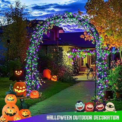 JMEXSUSS 250 LED Halloween Lights Plug in, Purple and Green String Light | Connectable, Durable, Indoor/Outdoor, Waterproof, 8 Modes, Timer, for Halloween Tree Party Garden Patio Decorations