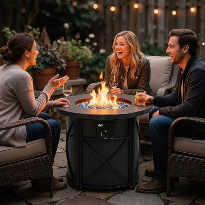 BALI OUTDOORS 50000 BTU Propane Fire Pit for Outdoor, 30 in Fire Pit Table Outdoor, Round Firepits for Outside Backyard, Patio