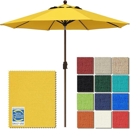 EliteShade USA 10-Year-Non-Fading 9Ft Market Patio Umbrella, UPF 50+ UV Protection Performance Sun Umbrella, Heavy Duty Commercial Grade Outdoor Table Umbrella with Crank & Tilt, Windproof Vented Top for Garden, Pool, Deck and Outdoor Playsets, Sunflow...