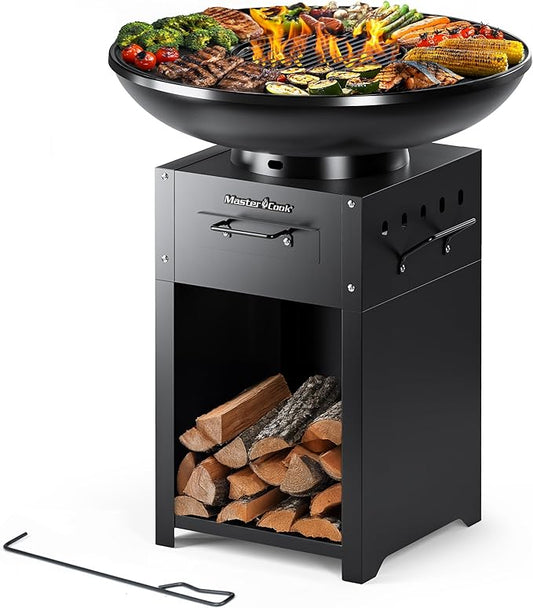 MASTER COOK Plancha Asada Grill, Spacious 470 SQIN Cooking Area BBQ Charcoal Grill, Carne Asada, Asador de Carbon, Metal Top for Backyard Parties, Camping and Outdoor