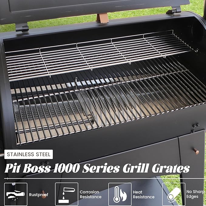 Cooking Grates for Pit Boss 1000 1100 Series Austin XL Parts Grill Grid for Traeger 34 Series Grilling Rack Wood Pellet Smoker Sportsman Replacement Stainless Steel Pitboss Accessory