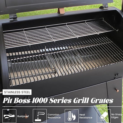 Cooking Grates for Pit Boss 1000 1100 Series Austin XL Parts Grill Grid for Traeger 34 Series Grilling Rack Wood Pellet Smoker Sportsman Replacement Stainless Steel Pitboss Accessory