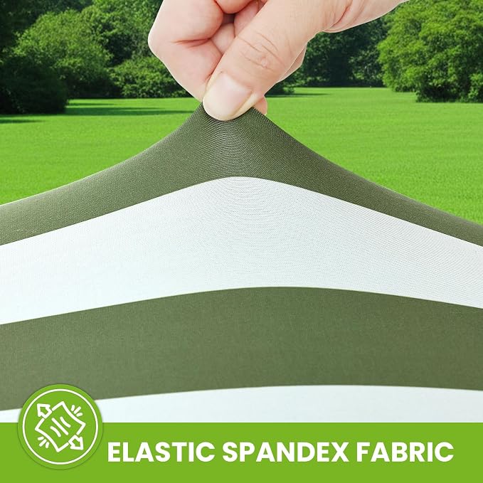 Smiry Spandex Fitted Tablecloth for 6 Foot Rectangle Tables, Washable Picnic Table Cover with Elastic, Stretch Reusable Table Cloth for Outdoor, Camping, Dining & Kitchen (Stripe, 30"x72")