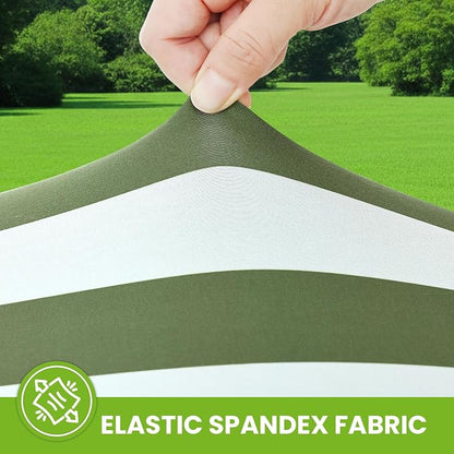 Smiry Spandex Fitted Tablecloth for 6 Foot Rectangle Tables, Washable Picnic Table Cover with Elastic, Stretch Reusable Table Cloth for Outdoor, Camping, Dining & Kitchen (Stripe, 30"x72")