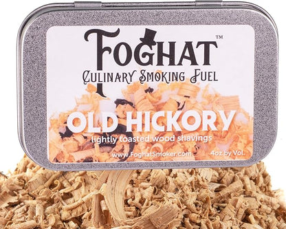 Cocktail Smoker Wood Chips - 4oz Old Hickory Shavings for Smoker, Whiskey & Drink Infuser Kit - Culinary Wood Smoking Chips for Hand Held Food Smoke Gun
