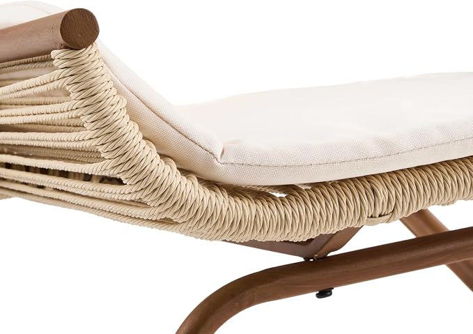 Christopher Knight Home Lumin Outdoor Rocking Chair, High Back PE Rattan Wicker Rocker with Metal Frame, Rocking Chair with Cushion, Comfort Rocker with Ergonomic Design for Patio or Lounge, Beige