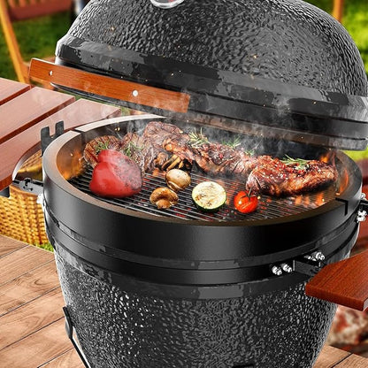 24" Round Grates for BGE, Big Green Egg XL, Weber Summit E6 S6 Kamado Joe Pro Joe Big Joe I, II III Smokers 24" Charcoal Grill and Firering, Outdoor BBQ, Fire Pit Camping, Picnics Cooking Grid