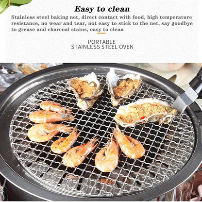 Portable charcoal grill, can be fried, can be grilled, double insulation, prevent burns, easy to clean, 39 * 43cm (B)