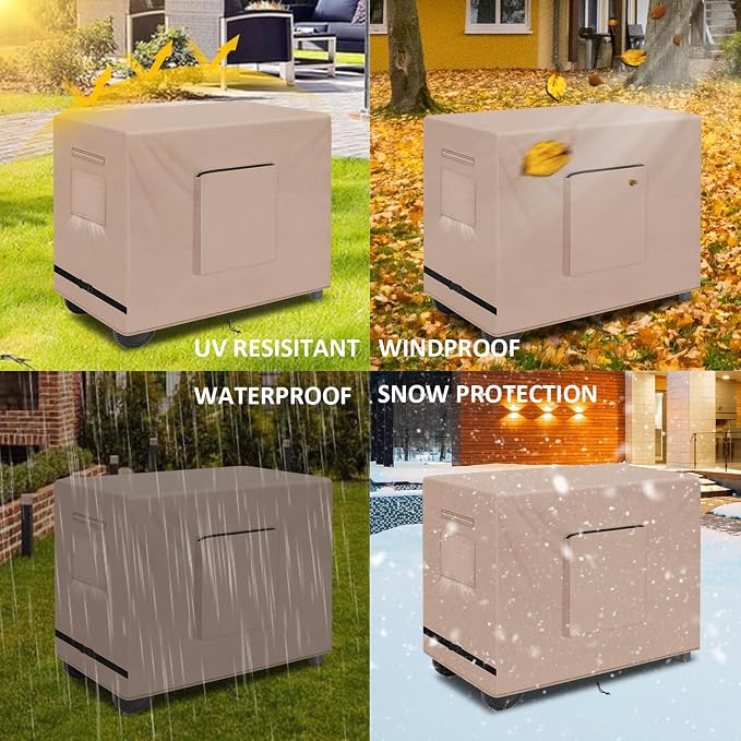 Kovshuiwe Outdoor Table Casing for 33.8 Inch Keter Unity XL Portable Outdoor Table, Bar Cart Cover for 33.8 inch Worktable, Waterproof Patio Dining Cart Cover-33.8" L x 17.3" W x 32" H, Khaki
