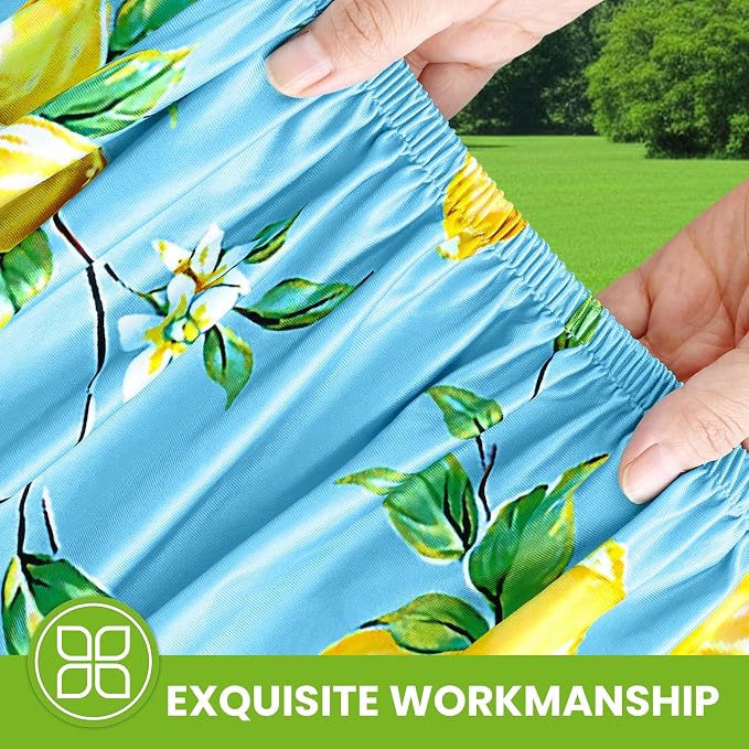 Smiry Spandex Fitted Tablecloth for 8 Foot Rectangle Tables, Washable Picnic Table Cover with Elastic, Stretch Reusable Table Cloth for Outdoor, Camping, Dining & Kitchen (Lemon, 30"x96")