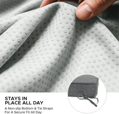 Outdoor Round Chair Cushions 18 Inch, Set of 2, Dark Grey | Fade-Resistant, Water-Resistant, Bistro Chair Seat Pads for Porch Garden Balcony Patio Furniture Stools, Non-Slip Bottom