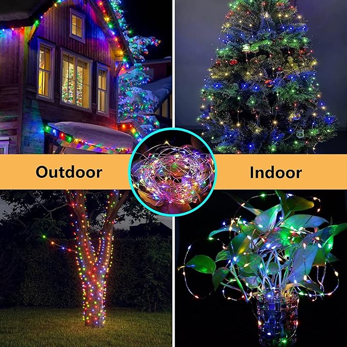 66FT 200 LED Fairy Lights with Remote, Plug in Twinkle Light Outdoor Indoor | 8 Modes, Timer, Dimmable, Memory Function, Waterproof Multicolor String Lights for Bedroom Garden Party Christmas Decor