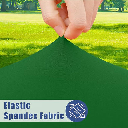 Moosfor 2 Pack Rectangle Spandex Fitted Table Cloth, 8FT Elastic Tablecloth | Washable Picnic Table Cover, Stretch Waterproof Table cloths for Party, Patio, Dining, Kitchen, 30" x 96", Emerald Green