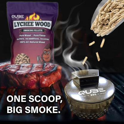 Taiwanese Lychee Wood Smoking Pellets | Light Floral Fruitwood Smoke | Use Less, Taste More | 100% Natural Hardwood for All Grills & Smokers | 2 lb Bag