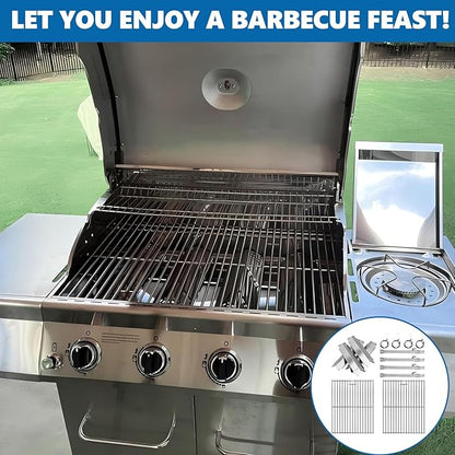 Replacement Parts for Nexgrill 4-Burner 720-0830 720-0830H 720-0830D 720-0783C, Stainless Steel Grill Grate, Heat Shield Plates, Burner Tubes, Igniters Kit for ‎‎Cuisinart CGG-7400 Replacement Parts