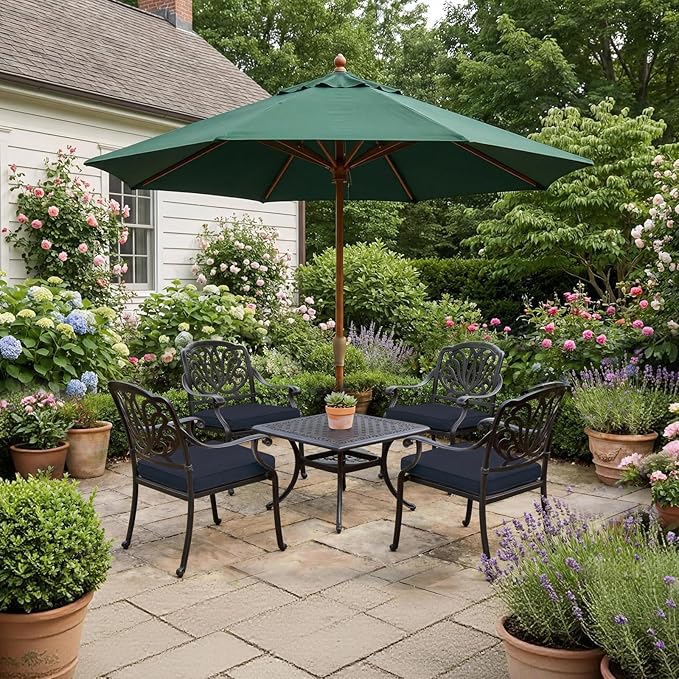 Goodgoods 20 x 20 Outdoor Chair Cushions Set of 2, 1000+ Hours Fade-Resistant & Water-Resistant Furniture Chair Cushions with 30D High-Resilience Foam for Dining Room, Patio Chair, Midnight