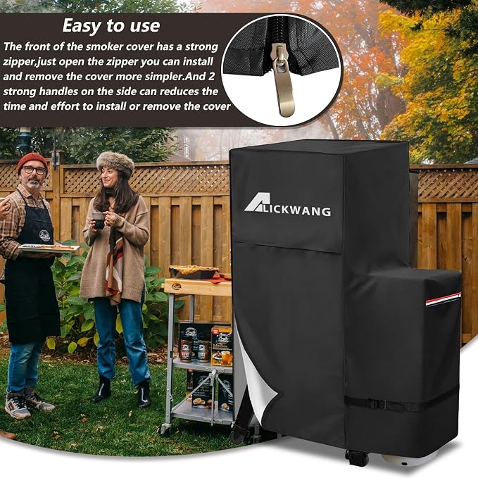Smoker Cover,for Masterbuilt 40-inch Propane Gas and Pellet Vertical BBQ Smoker,Outdoor Heavy Duty 600D Waterproof Smoker Grill Cover,Fits MB20051316/MB20250118/MB21250118/MB21051416,Black