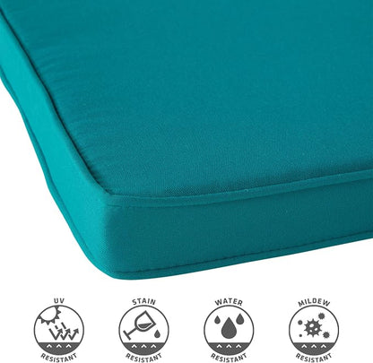 Outdoor 18 inch Square Patio Dining Chair Pads – Comfortable Fiber-Filled Seat Cushions with Ties, Reversible Polyester Fabric - Peacock, Set of 4