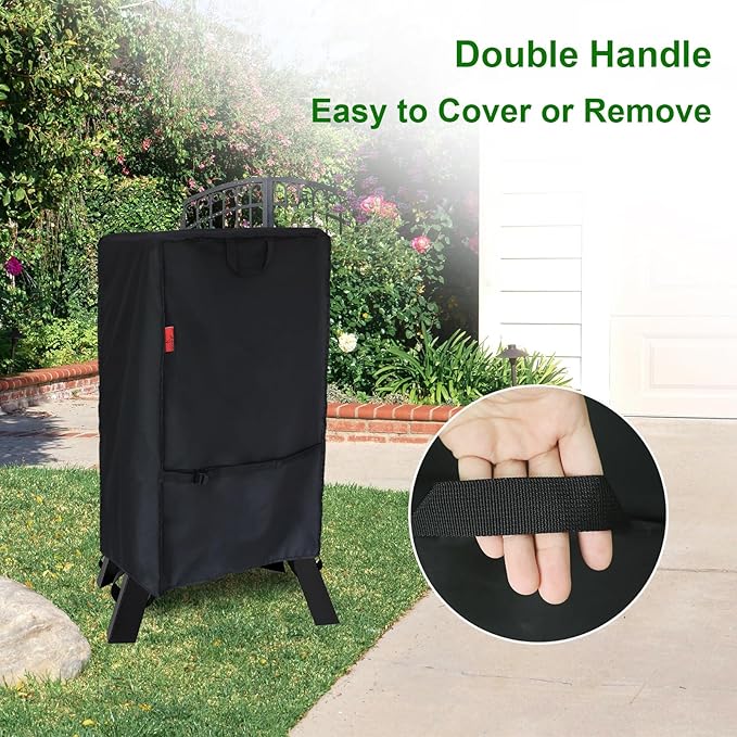 Outdoor Electric Smoker Cover for Masterbuilt 40",Pit BOSS 77700/77550 PBV3P1,Dyna-Glo 36" & 43",Broil King 923617 SmokeWaterproof Vertical BBQ Smoker Cover (25" W x 30" D x 47" H)