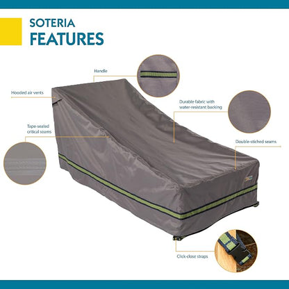 DUCKCOVERS Soteria Waterproof 86 Inch Patio Chaise Lounge Chair Cover, Chaise Lounge Covers Outdoor