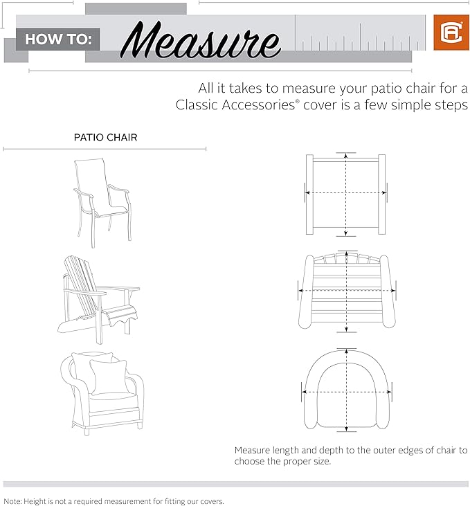 Classic Accessories Terrazzo Water-Resistant 26 Inch Stackable Patio Chair Cover, Outdoor Chair Covers