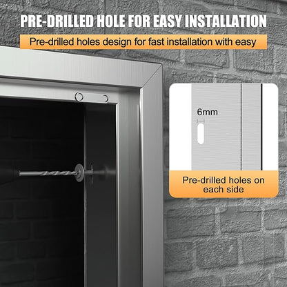 Outdoor Kitchen Doors 18W x 24H Inch, Single BBQ Access Door 304 Stainless Steel for Outdoor Kitchen Cabinet Grill Station or BBQ Island
