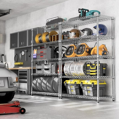 M MZG 1750 LBS Storage Shelves 5-Tier Utility Shelving Unit Steel Organizer Wire Rack for Home,Kitchen,Office,Garage, Capacity 17.7" D x 47.2" W x 72.3" H (Pack of 2)