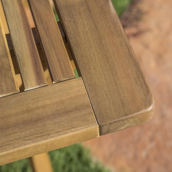 Christopher Knight Home Positano Outdoor Acacia Wood Foldable Dining Table, Natural Stained