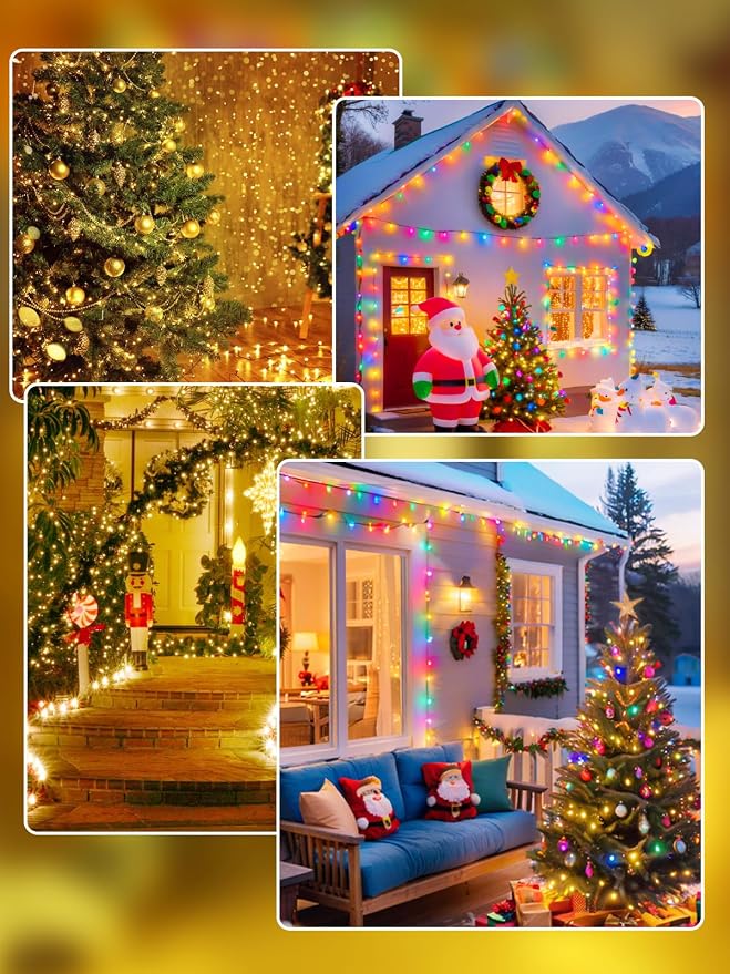 500 LED 165 FT Color Changing Christmas Lights with Remote Timer & 11 Modes | Warm White & Multicolor Fairy Xmas String Lights with Memory Function Waterproof for Tree Terrace Pillar Roof Birthday Decor