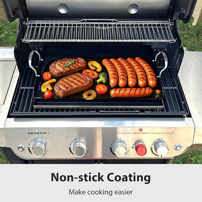 Utheer 25 x 16 Stainless Steel Griddle, Ceramic Nonstick for Gas Grill | Fits Gas Grill, Charcoal Grill and Stovetop; 25 x 16 Stainless Steel Griddle with Ceramic Nonstick Coating for Outdoor BBQ